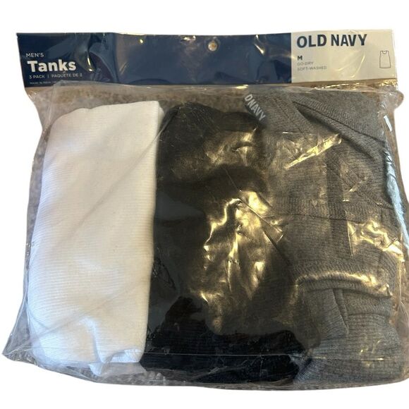 Old Navy Men's M Multicolor Go-Dry Soft-Washed Tank Tops 3 Pack - Picture 2 of 7